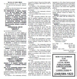 District 4 Community Advisory Council ordinance approved. Posted Jun second.